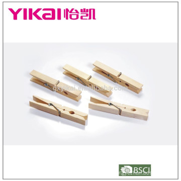 Productive set of 24pcs brich wooden clothes pegs